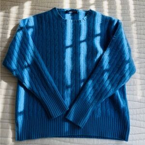 J. McLaughlin Blue Cashmere Crewneck Sweater